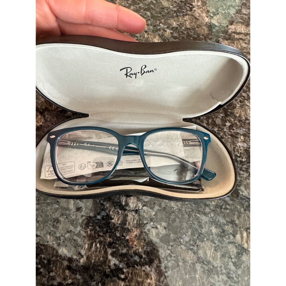 Ray-Ban RB5285 5763 Blue Teal Square Eyeglasses Frames with Case 53-19-145